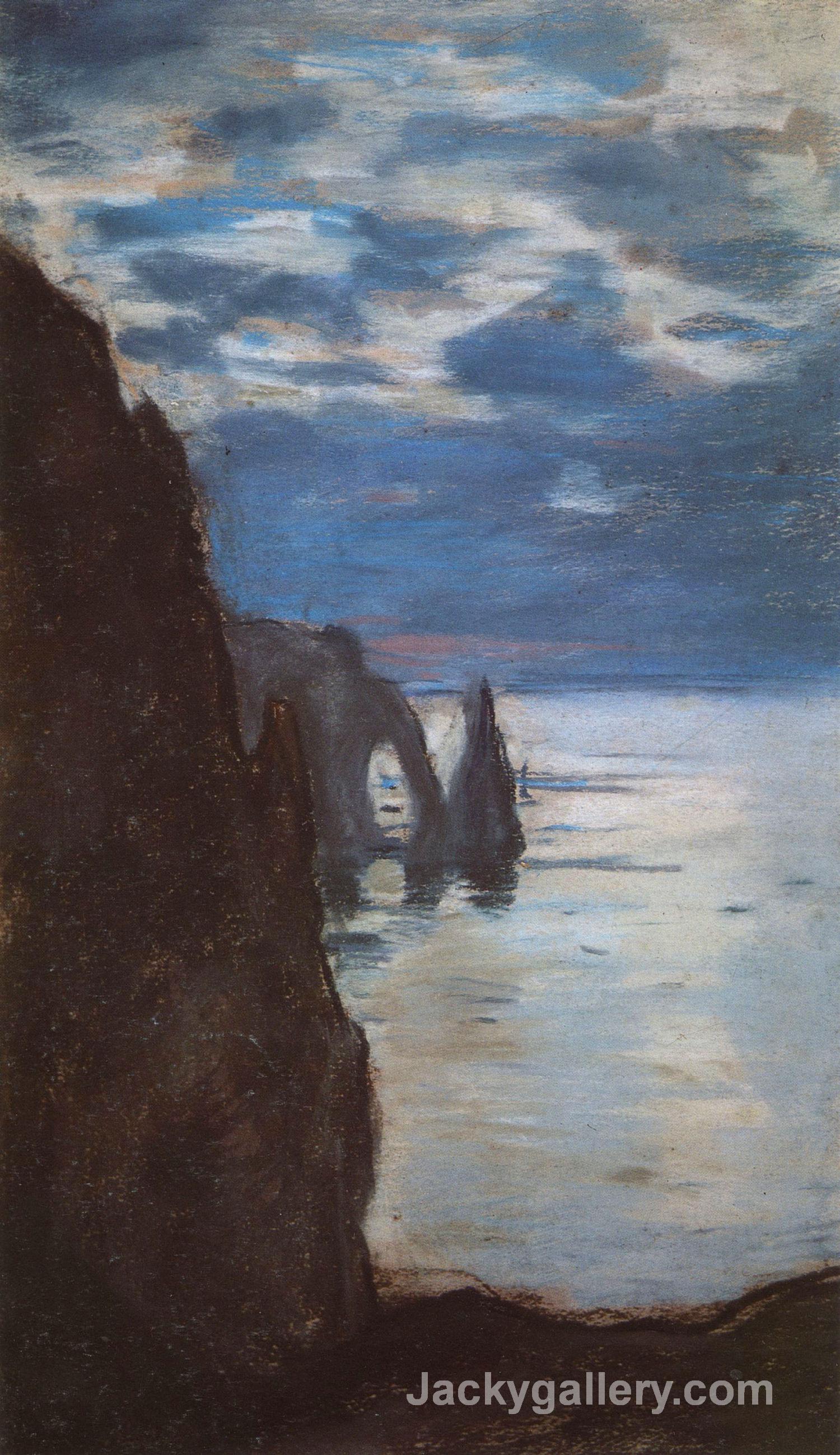 Etretat, the Needle Rock and Porte d Aval by Claude Monet paintings reproduction
